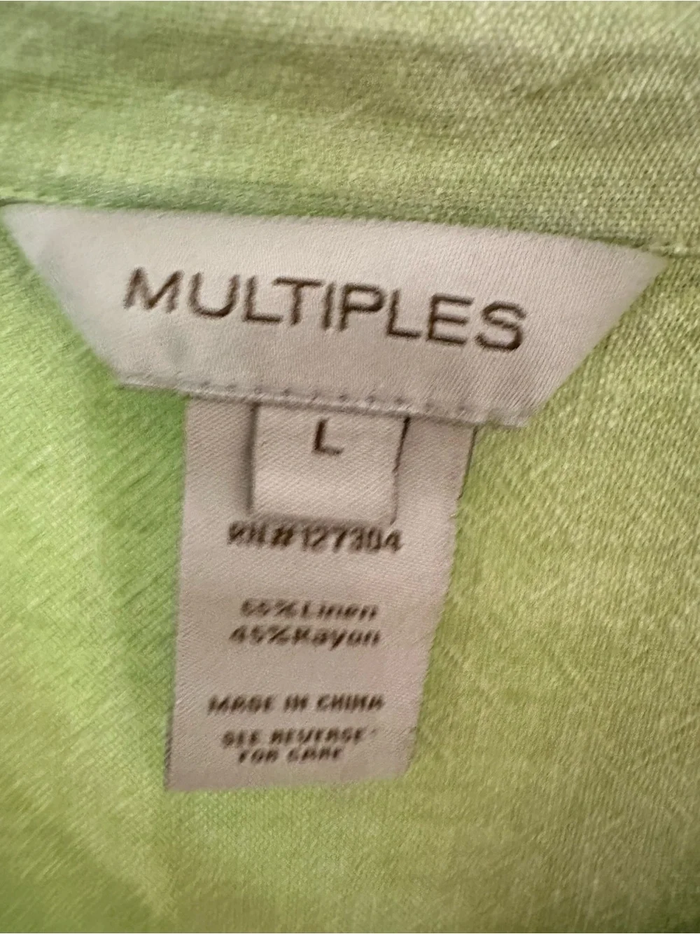 Multiples Light Lime Collared Button-Front Tunic - Picture 3 of 6